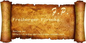 Freiberger Piroska névjegykártya